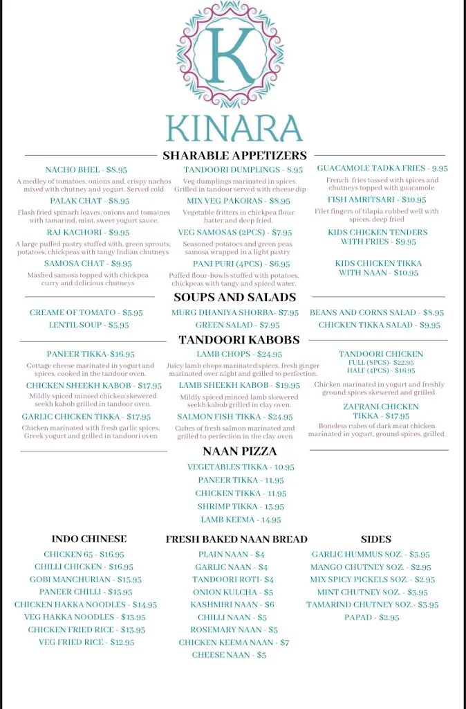 Menu_Kinara Indian Cuisine & Bar_Eldersburg, MD_image_old_3