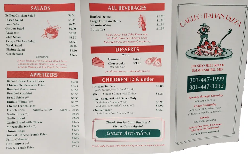 Menu_Carleo Italian Pizza_Emmitsburg, MD_image_old_2