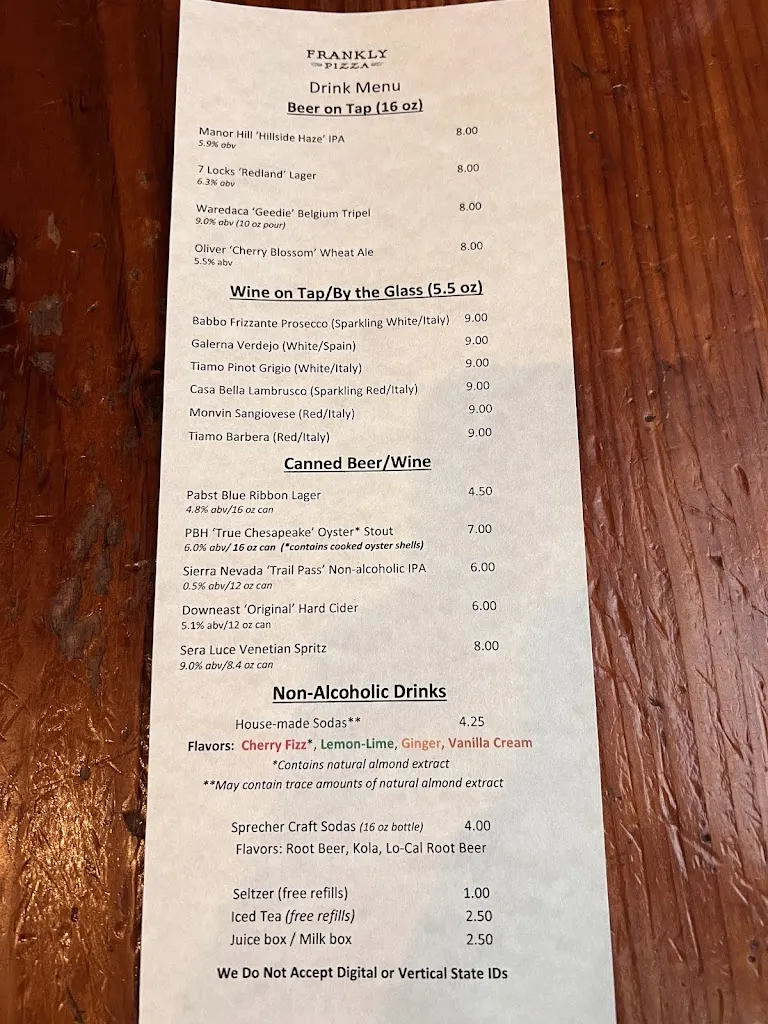 Menu_Frankly...Pizza!_Kensington, MD_image_old_1