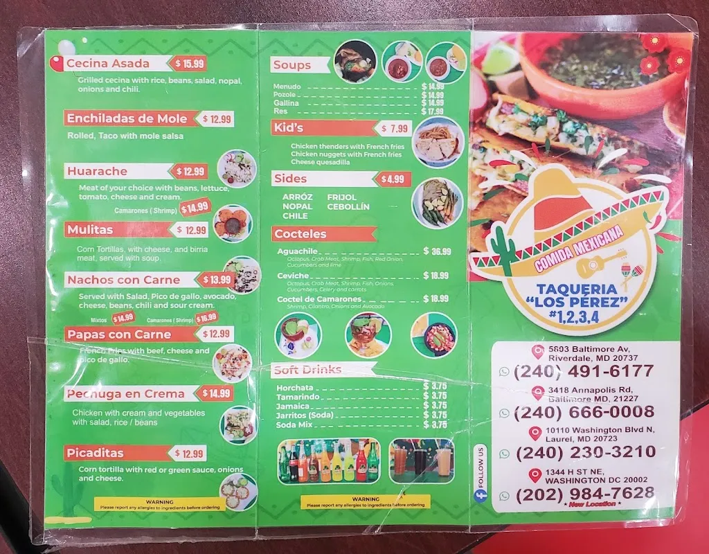 Menu_Taqueria Los Perez_Laurel, MD_image_old_2