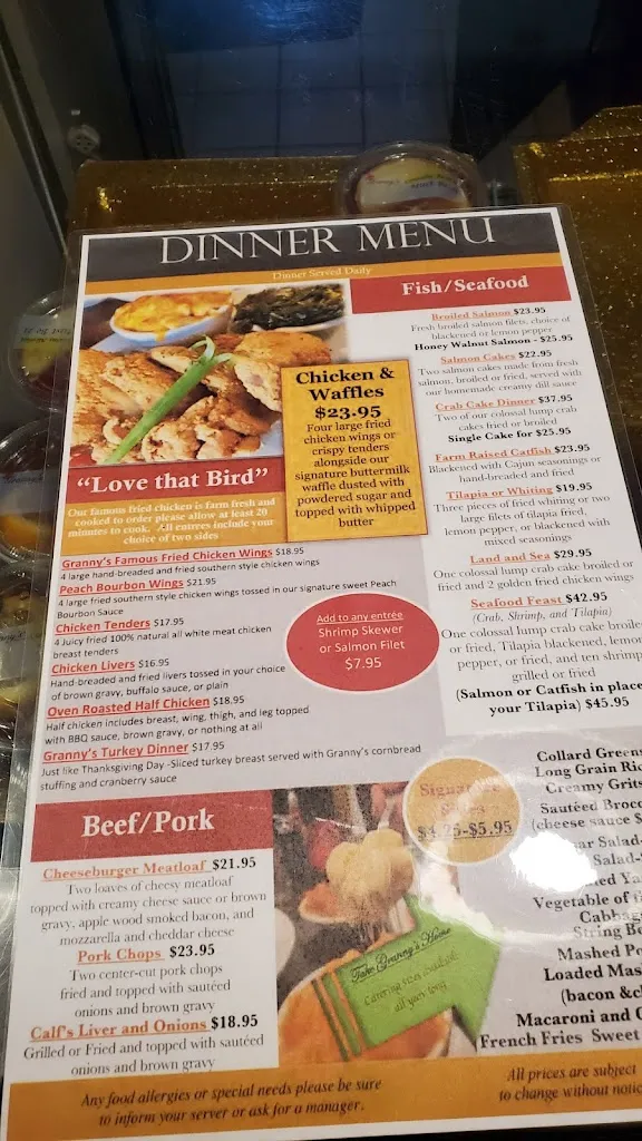 Menu_Granny's Restaurant_Owings Mills, MD_image_old_1
