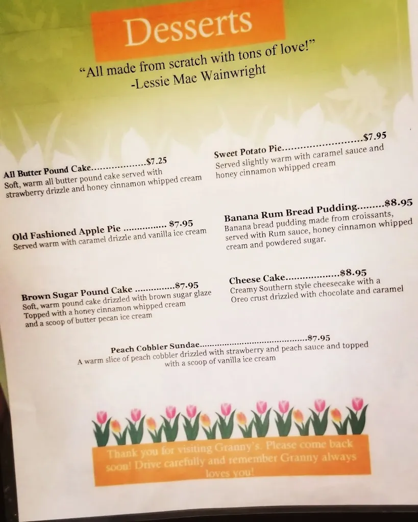 Menu_Granny's Restaurant_Owings Mills, MD_image_old_2