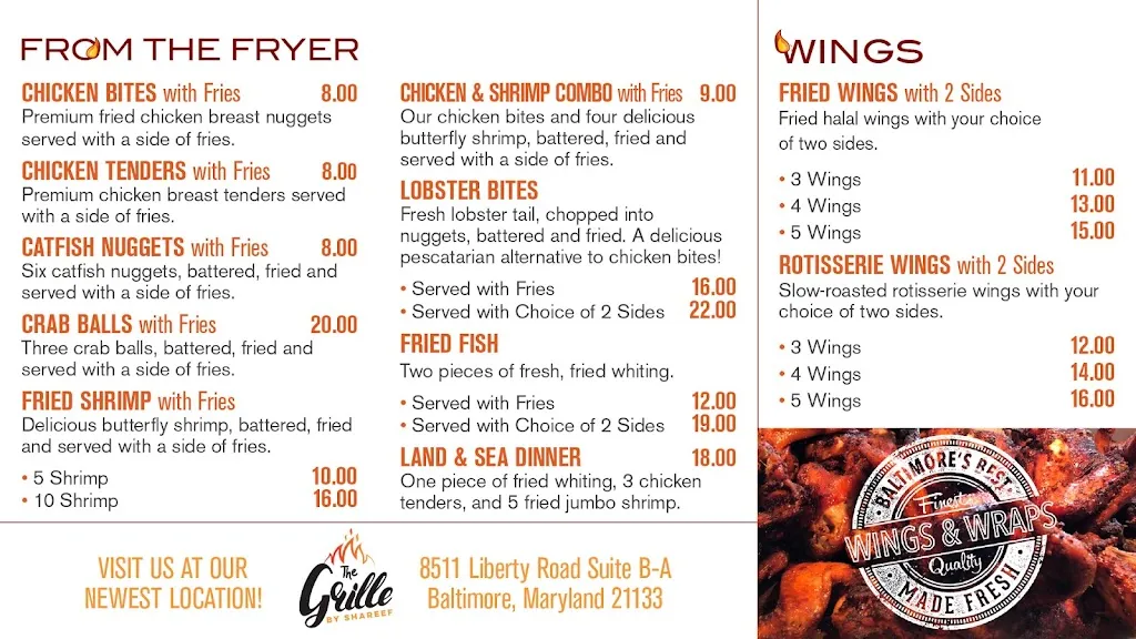 Menu_The Grille By Shareef_Randallstown, MD_image_old_1
