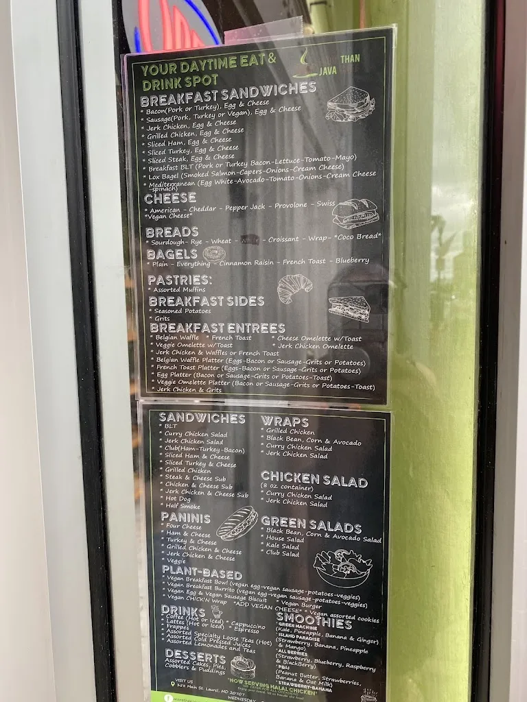 Menu_More Than Java Café_8600 Foundry St, Savage_image_old_1