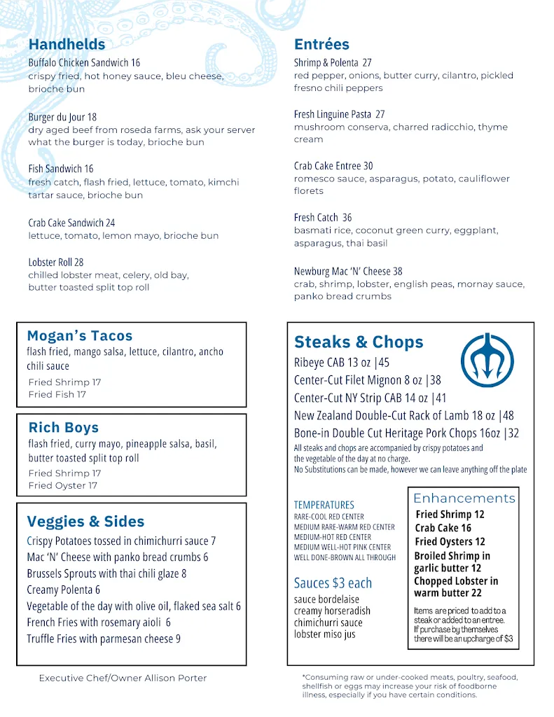 Menu_Mogan's Oyster House_Salisbury, MD_image_old_1