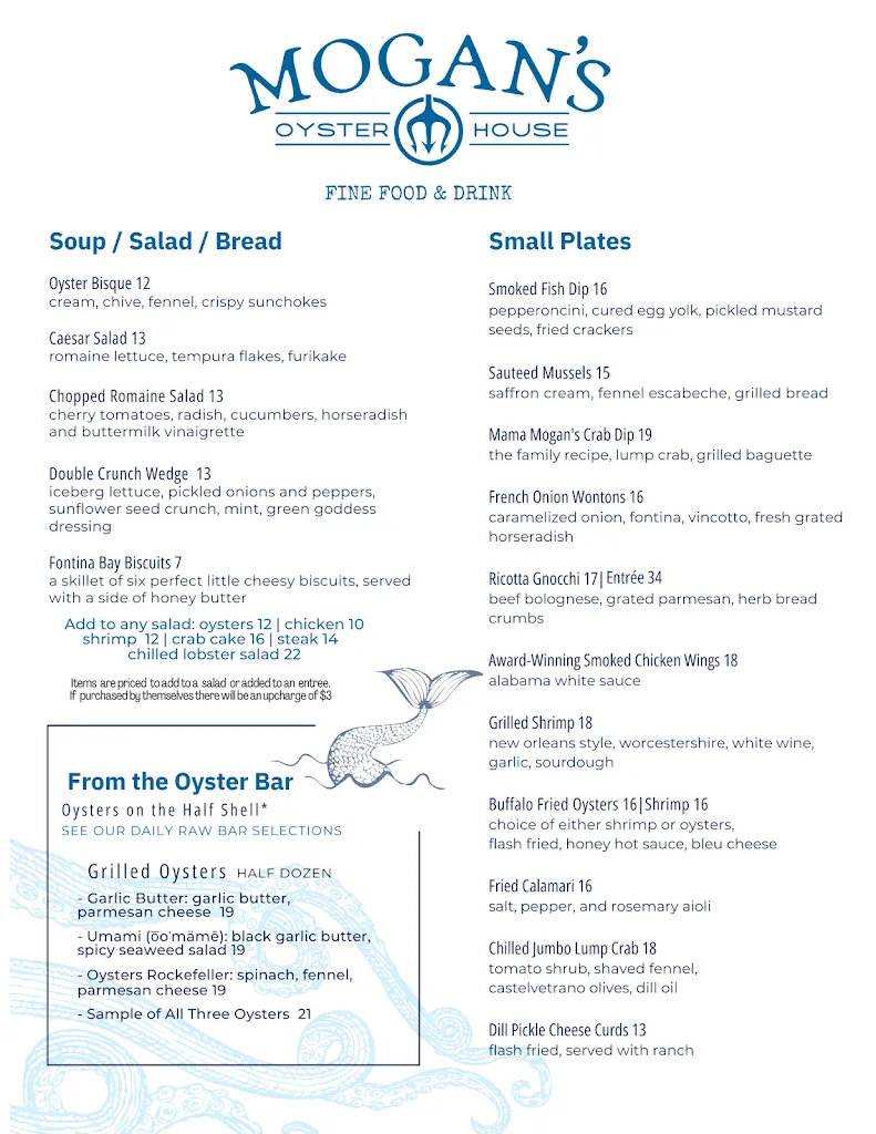 Menu_Mogan's Oyster House_Salisbury, MD_image_old_2