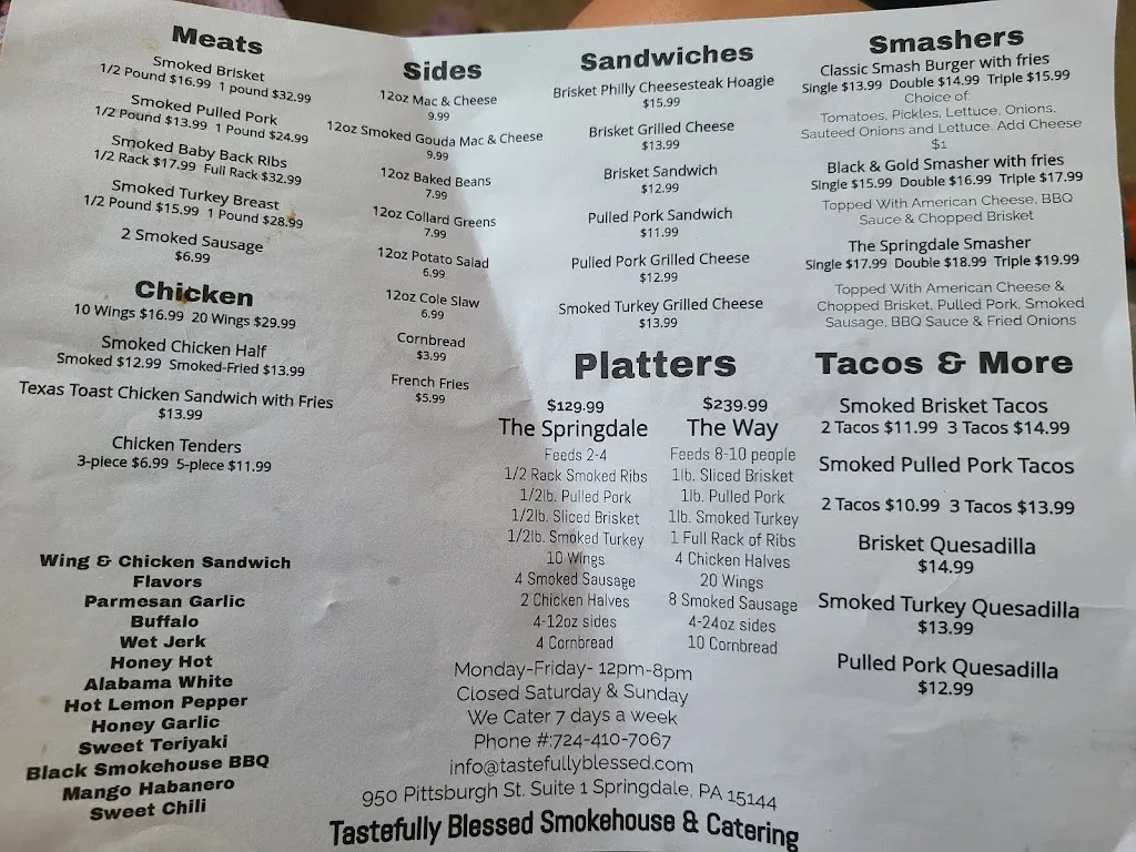 Menu_Tastefully Blessed Smokehouse & Catering_Springdale, PA_image_old_3