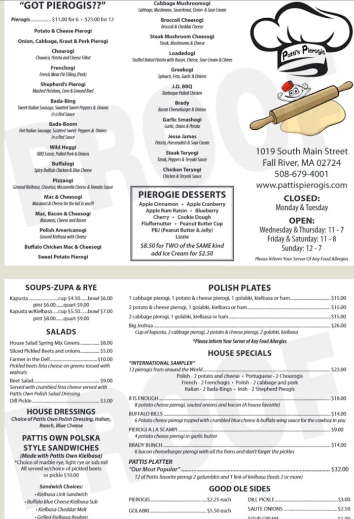 Menu_Patti's Pierogis_Fall River, MA_image_old_2