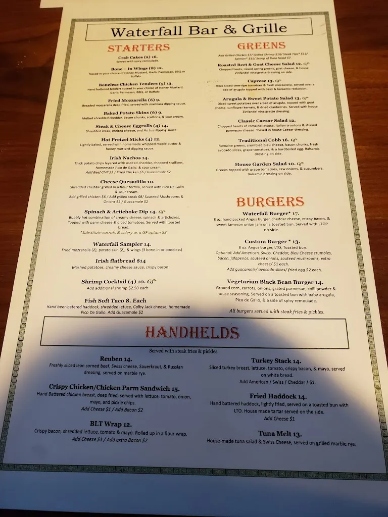 Menu_Waterfall Bar & Grille_Canton, MA_image_old_2