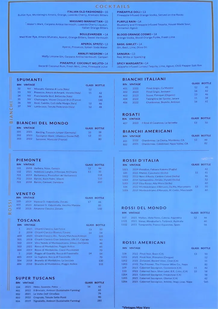 Menu_Il Massimo_Dedham, MA_image_old_2