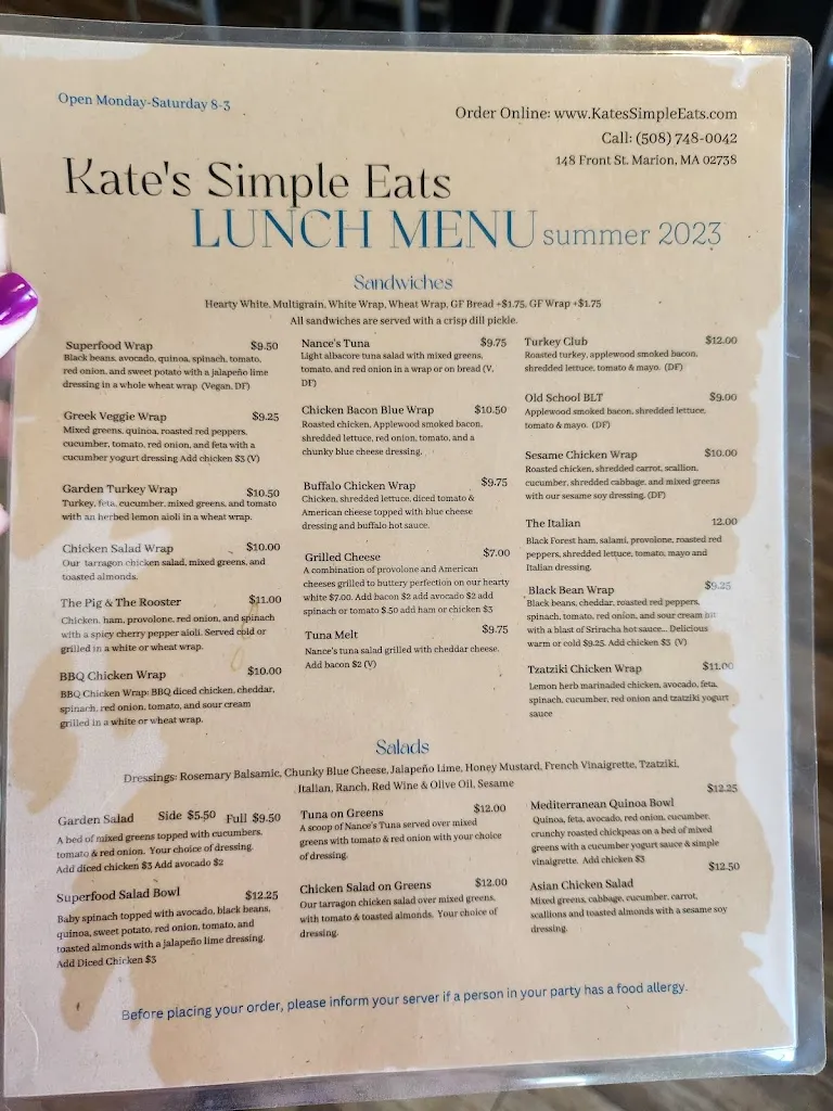 Menu_Kate's Simple Eats_Marion, MA_image_old_1