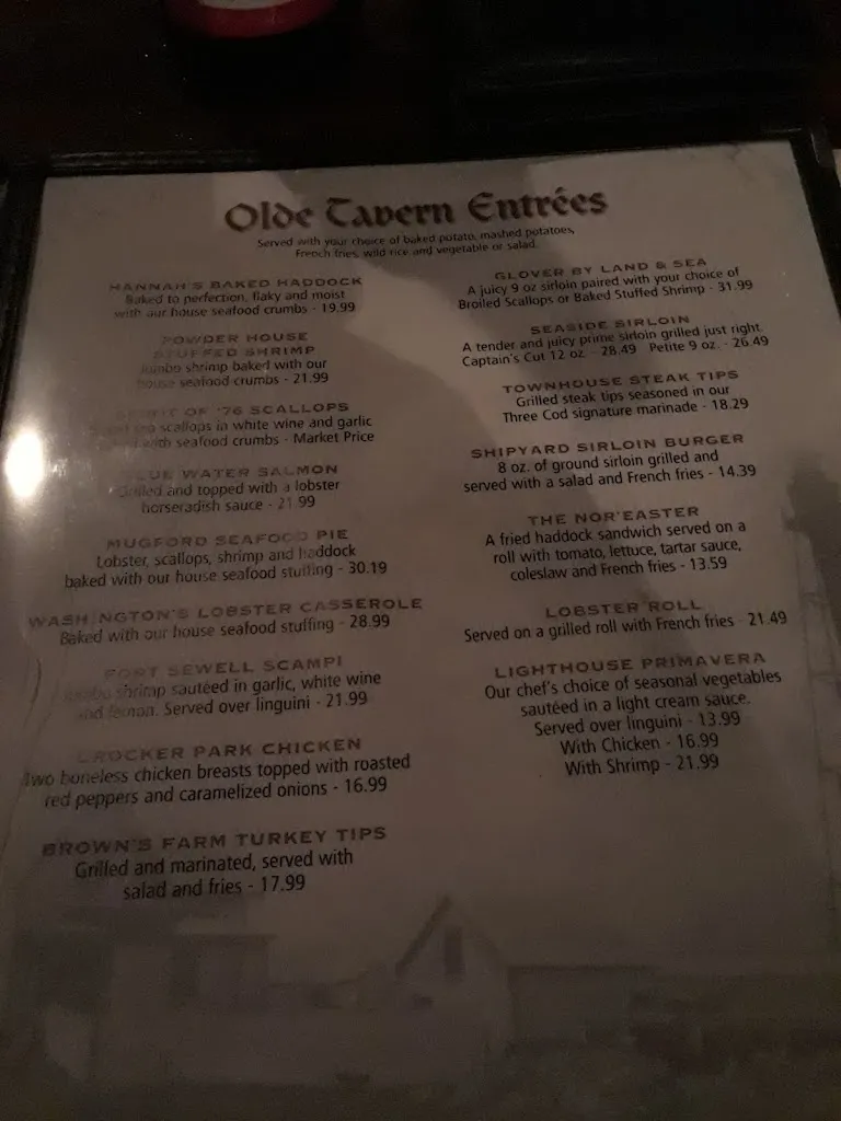 Menu_Three Cod Tavern_Marblehead, MA_image_old_2