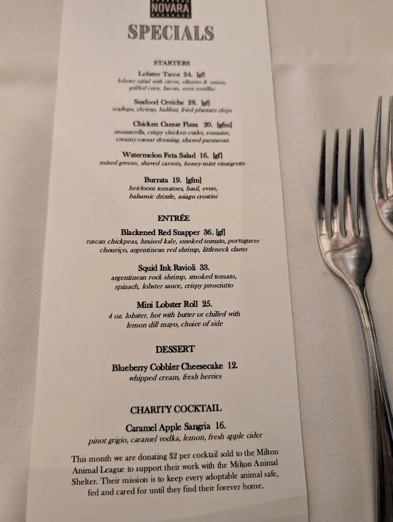 Menu_Novara Restaurant_Milton, MA_image_old_1