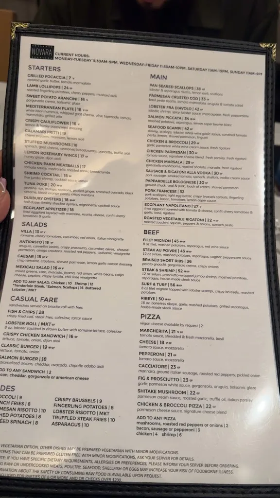 Menu_Novara Restaurant_Milton, MA_image_old_3