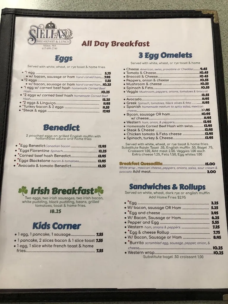 Menu_Stella's_Milton, MA_image_old_1