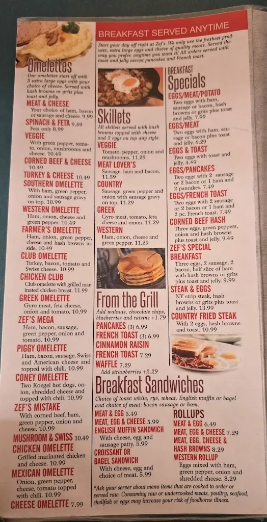 Menu_Zef's Coney Restaurant_Bay City, MI_image_old_2