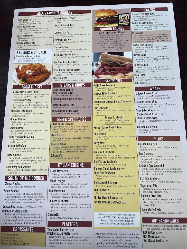 Menu_Alex's of Berkley_Berkley, MI_image_old_3