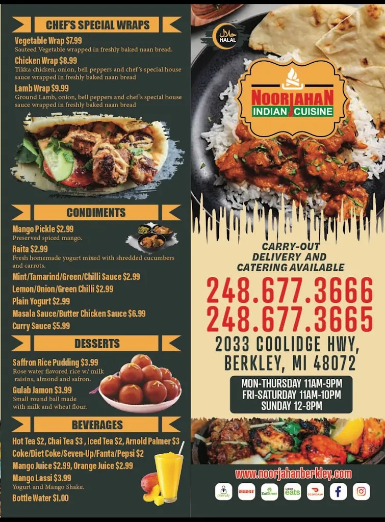 Menu_Noorjahan Indian Cuisine (Berkley)_Berkley, MI_image_old_2
