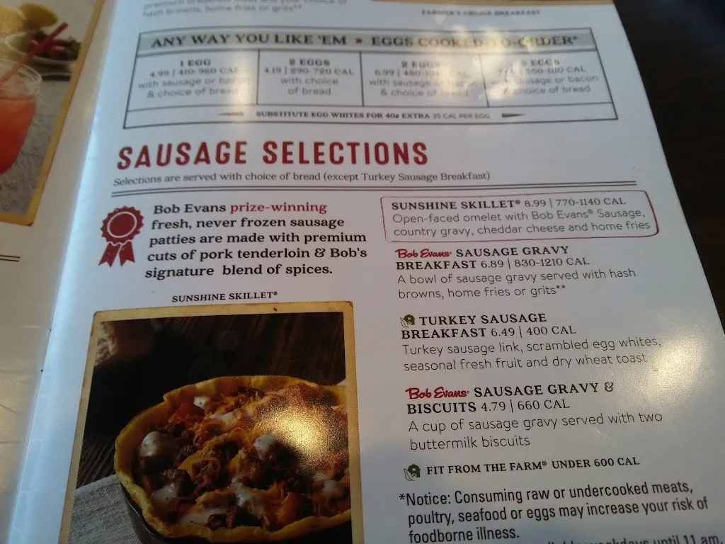 Menu_Bob Evans_Coldwater, MI_image_old_2