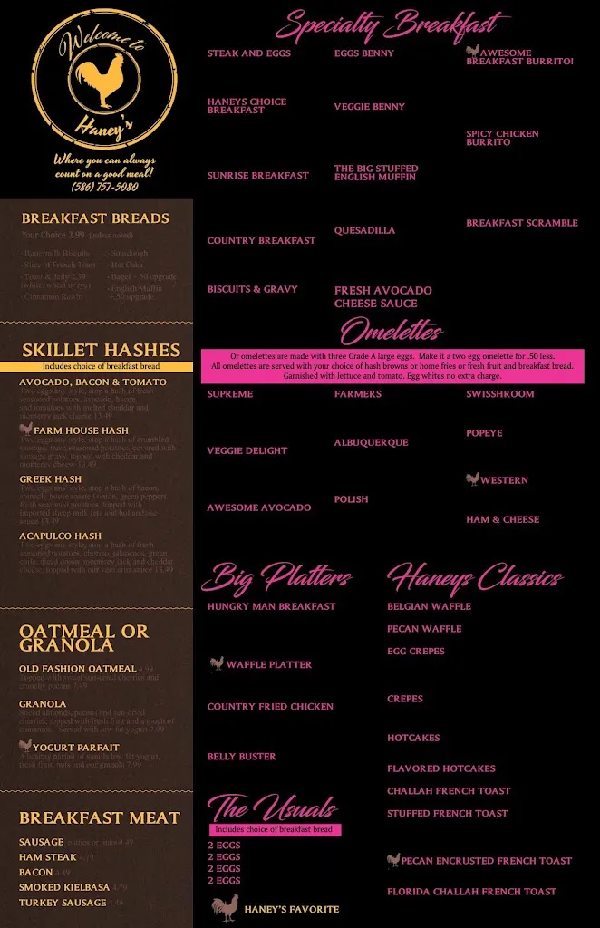 Menu_Haney's Family Restaurant_Center Line, MI_image_old_3