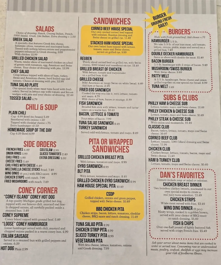 Menu_Dan's Diner_Warren, MI_image_old_2