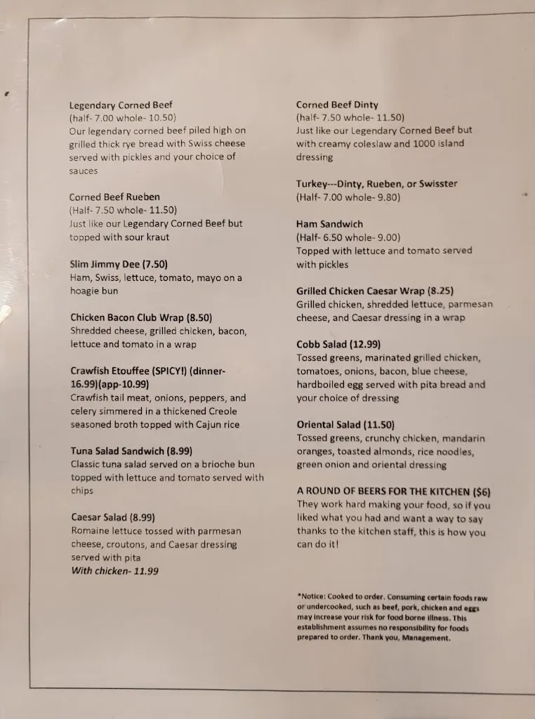 Menu_Jimmy Dee's Restaurant Lounge_Clinton Township, MI_image_old_2
