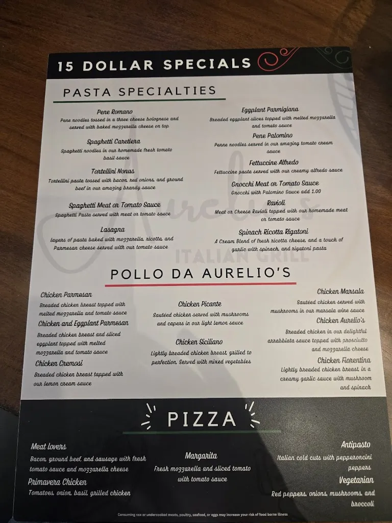 Menu_Aurelio's_Clinton Township, MI_image_old_3