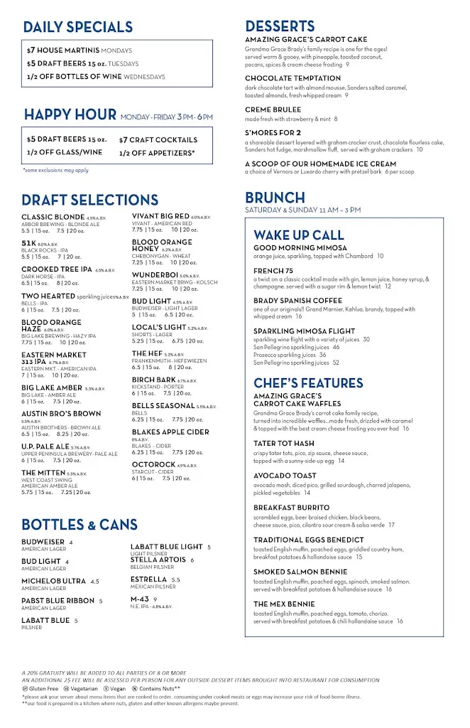 Menu_Jim Brady's Royal Oak_Royal Oak, MI_image_old_2