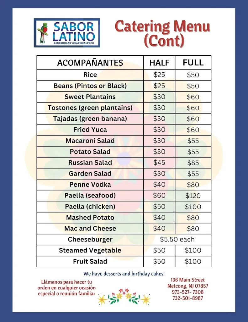Menu_Sabor Latino Guatemalan_Netcong, NJ_image_old_2