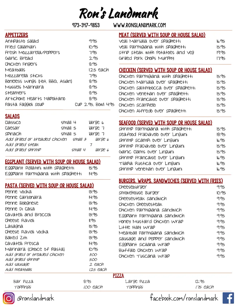 Menu_Ron's Landmark_Netcong, NJ_image_old_1