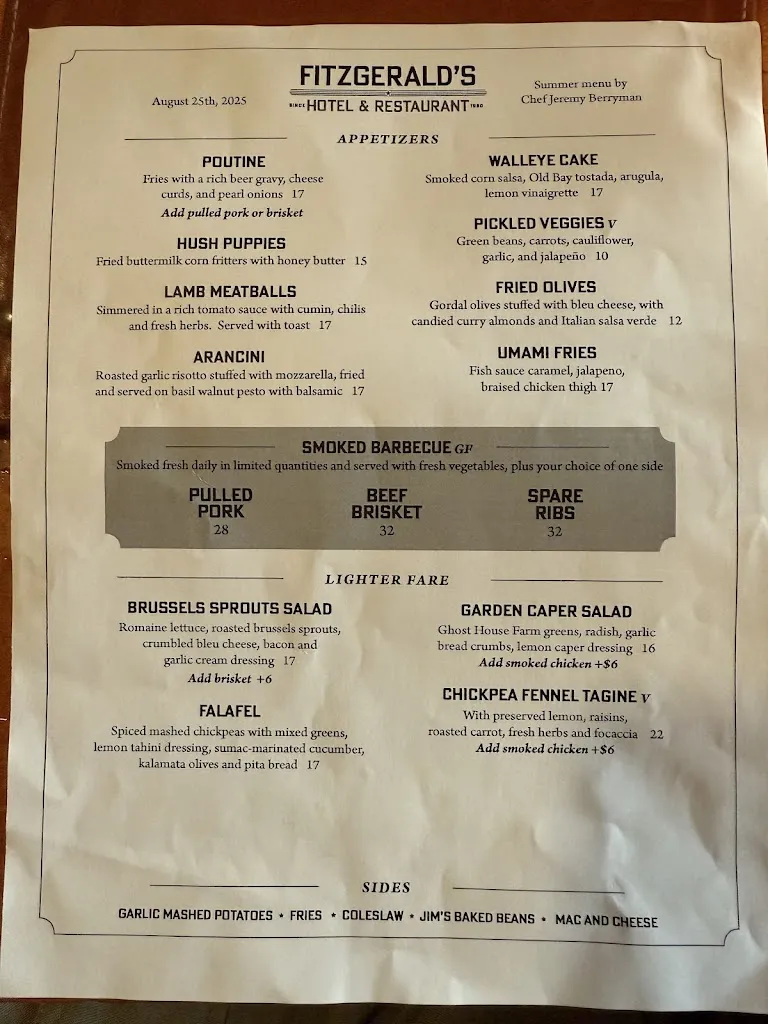 Menu_Fitzgerald's Restaurant_Eagle River, MI_image_old_1
