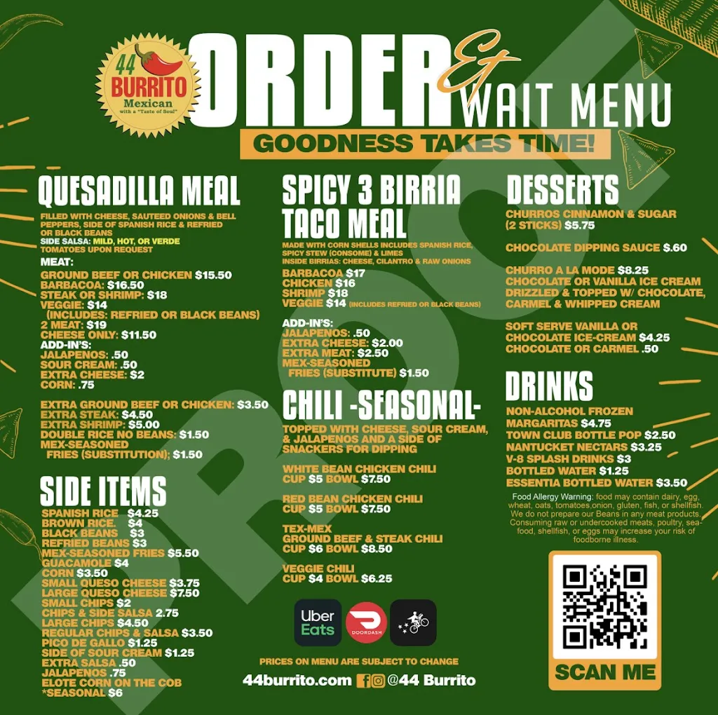Menu_44 Burrito_Lathrup Village, MI_image_old_2