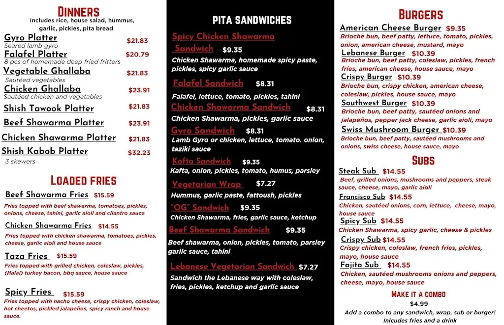 Menu_Taza Grill_Southfield, MI_image_old_1