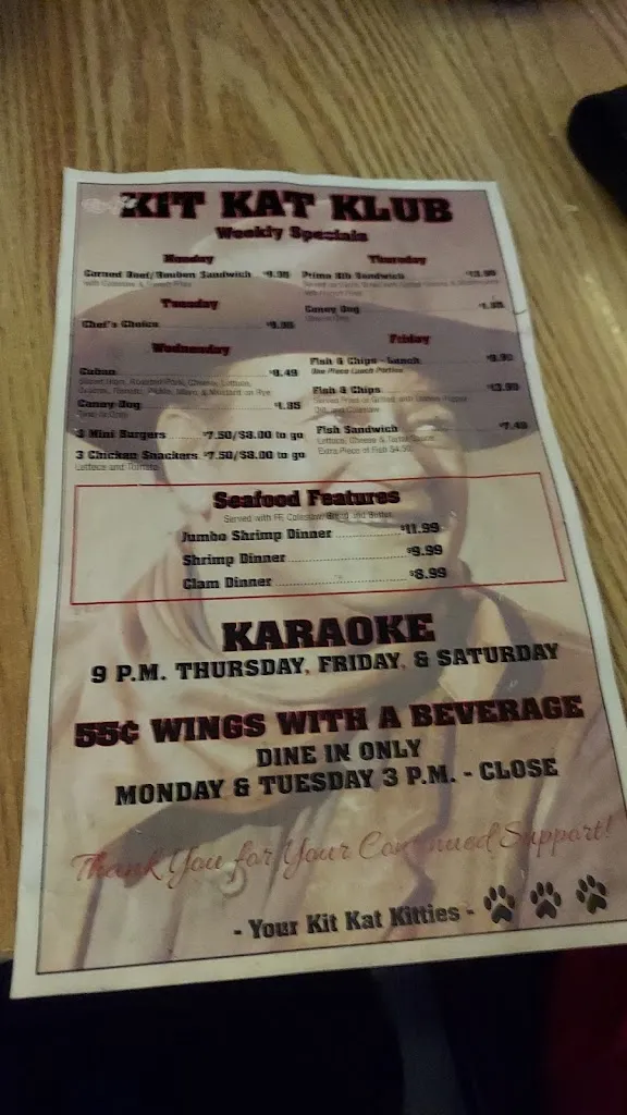 Menu_Rudy's Kit Kat Klub_Macomb, MI_image_old_2