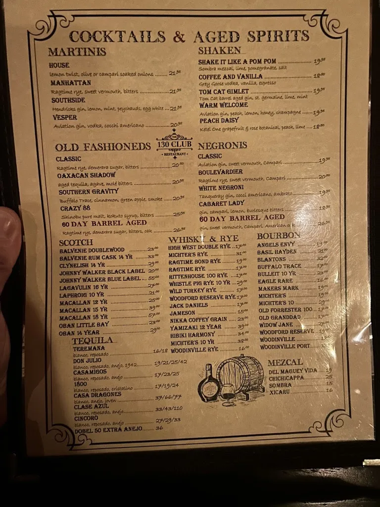 Menu_The 130 Club_Tenafly, NJ_image_old_2