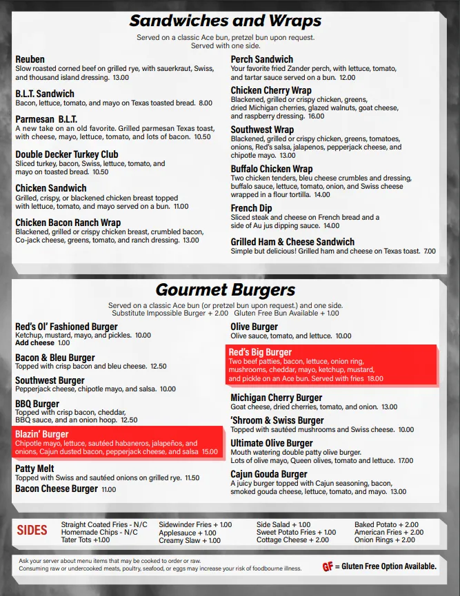 Menu_Red's Sports Bar and Grill_Middleville, MI_image_old_1