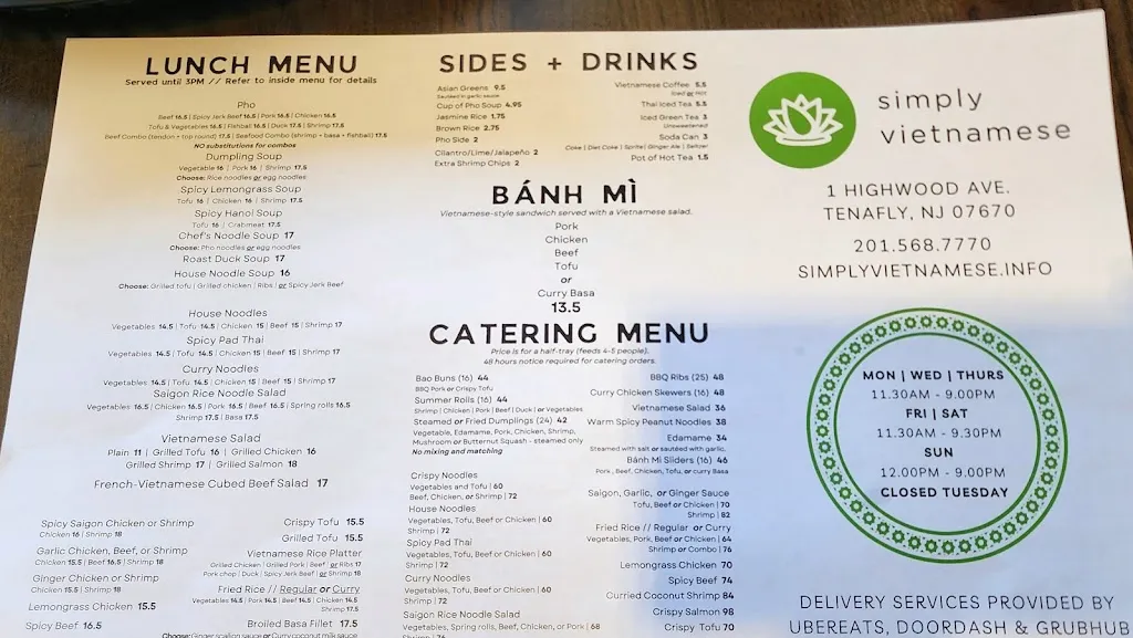 Menu_Simply Vietnamese_Tenafly, NJ_image_old_1