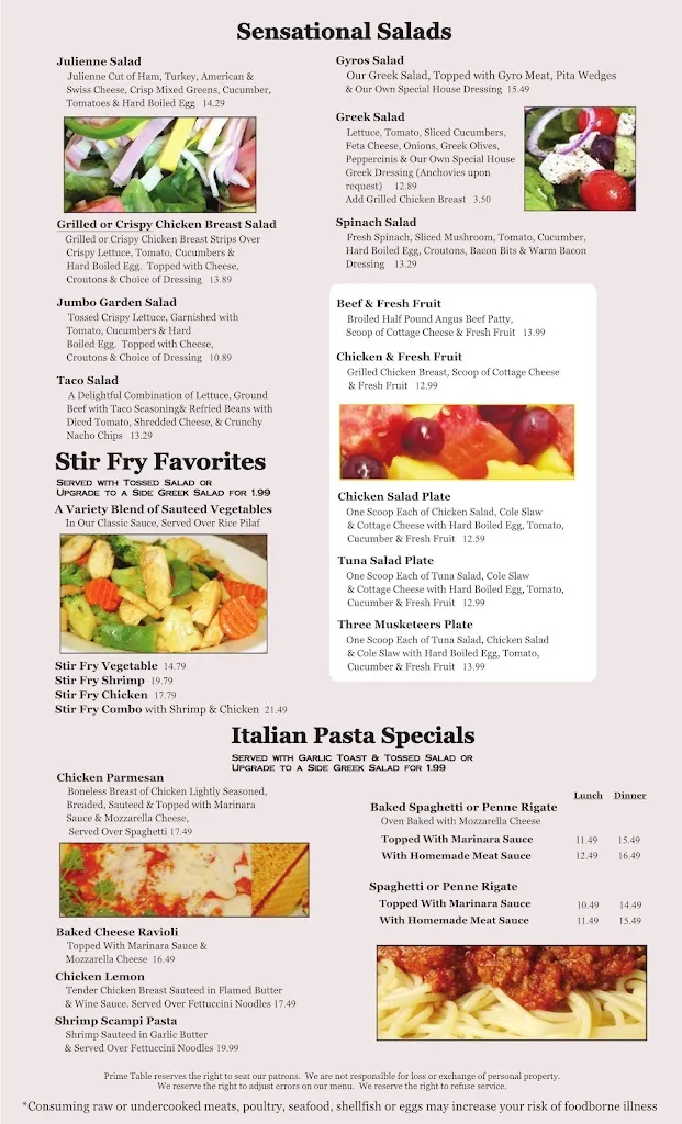 Menu_Prime Table Restaurant_Niles, MI_image_old_1