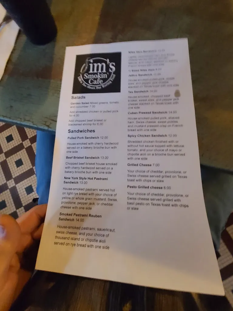 Menu_Jim's Smokin' Cafe_Niles, MI_image_old_2
