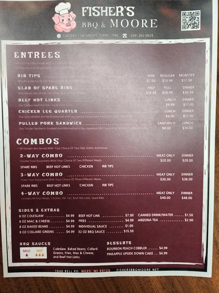 Menu_Fisher's BBQ & Moore_Niles, MI_image_old_2