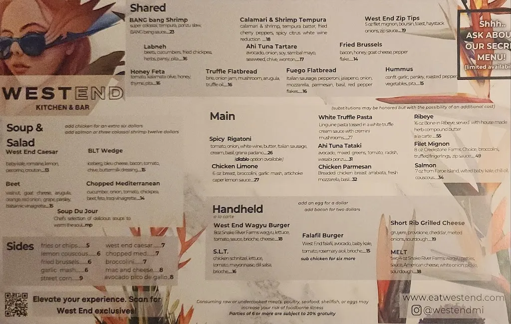 Menu_West End Kitchen & Bar_Orchard Lake Village, MI_image_old_2