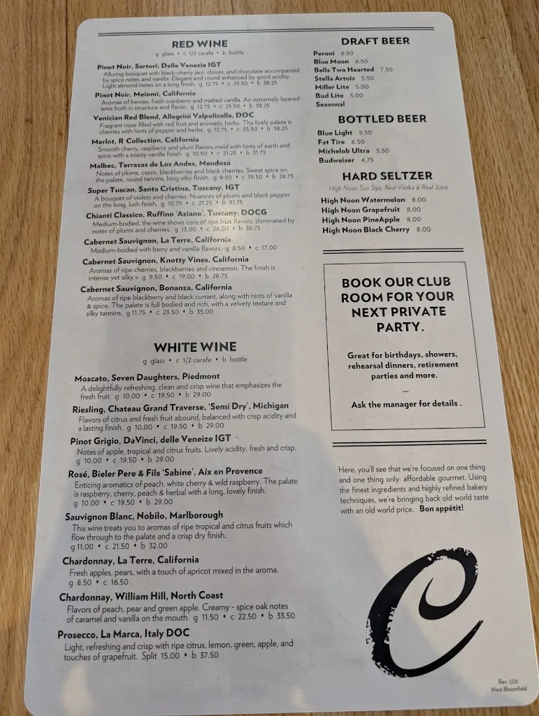 Menu_Crispelli's Bakery & Pizzeria - West Bloomfield_West Bloomfield Township, MI_image_old_2