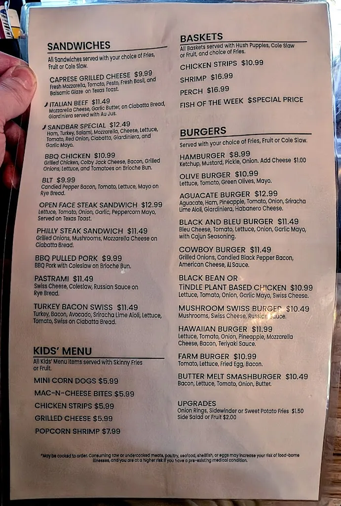 Menu_Sandbar & Grille_St Joseph, MI_image_old_2