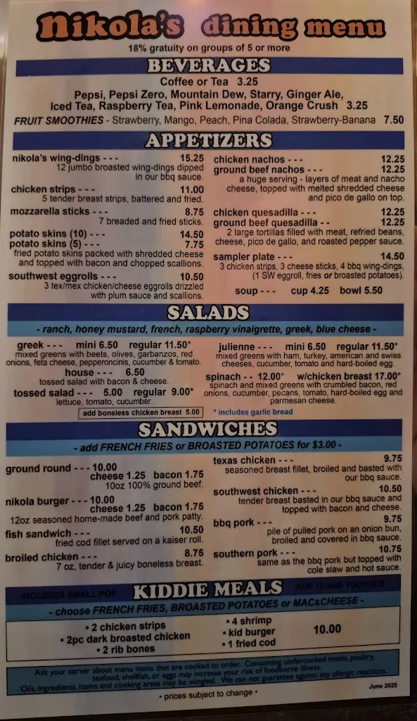 Menu_Nikola's_Southfield, MI_image_old_3