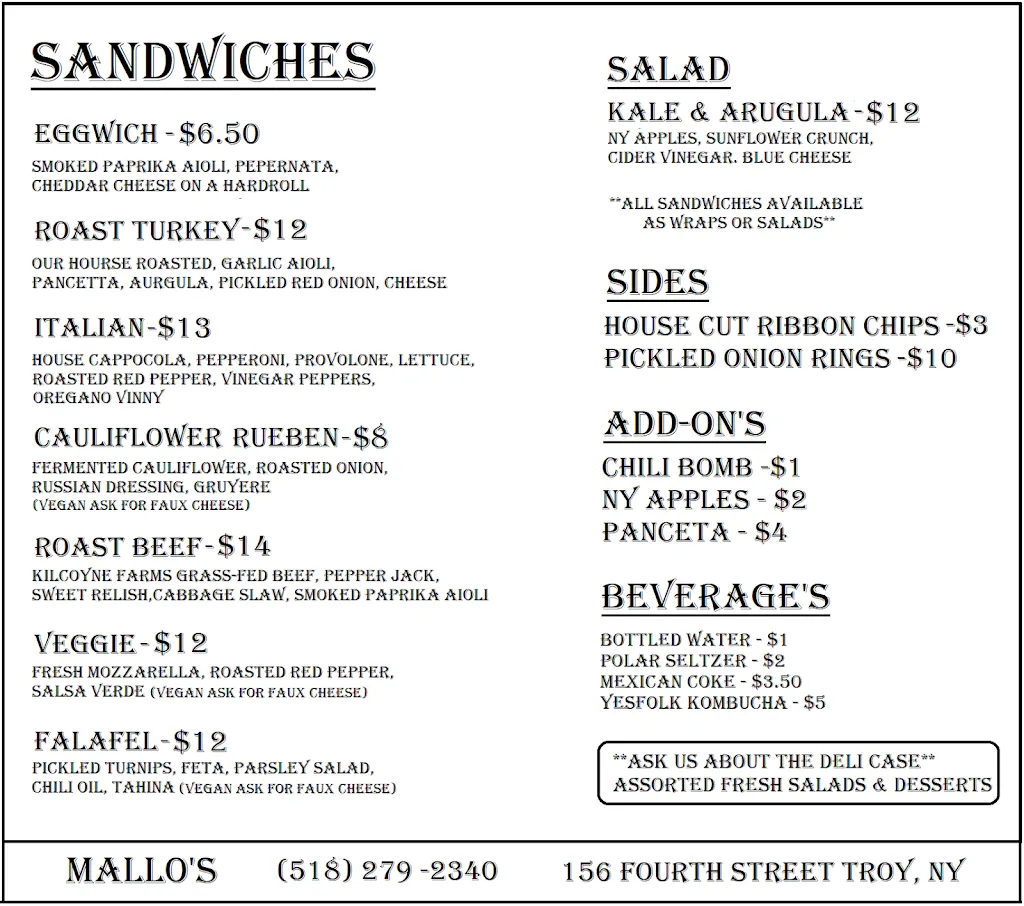 Menu_Mallo's_Troy, NY_image_old_2