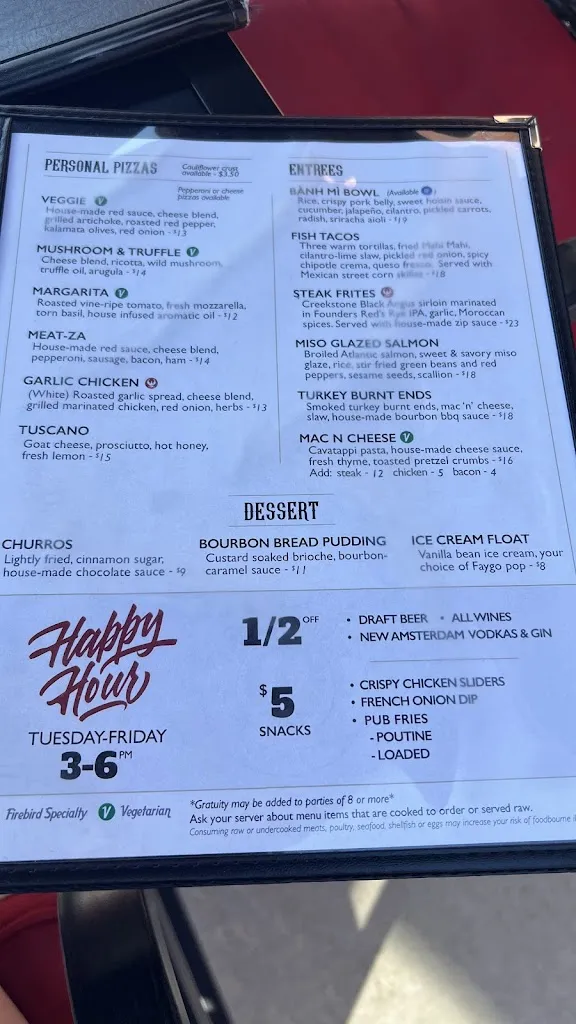 Menu_Firebird Tavern - Troy_Troy, MI_image_old_2