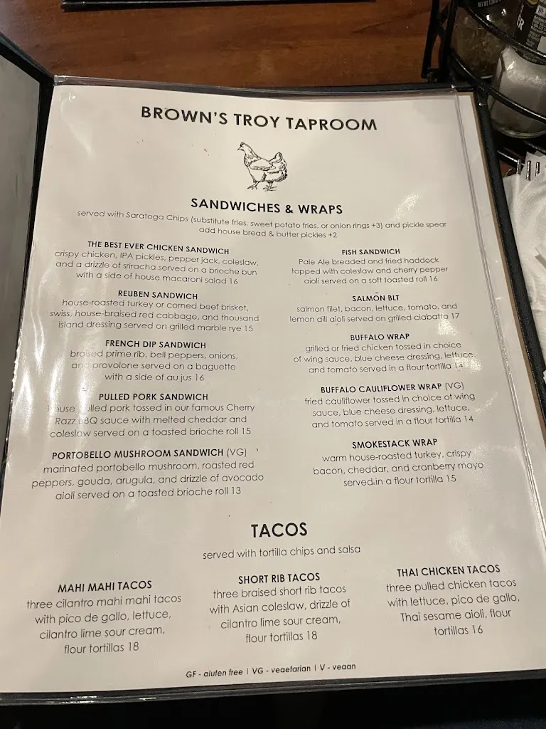 Menu_Brown's Brewing Company's Troy Taproom and Brewery_Troy, NY_image_old_1