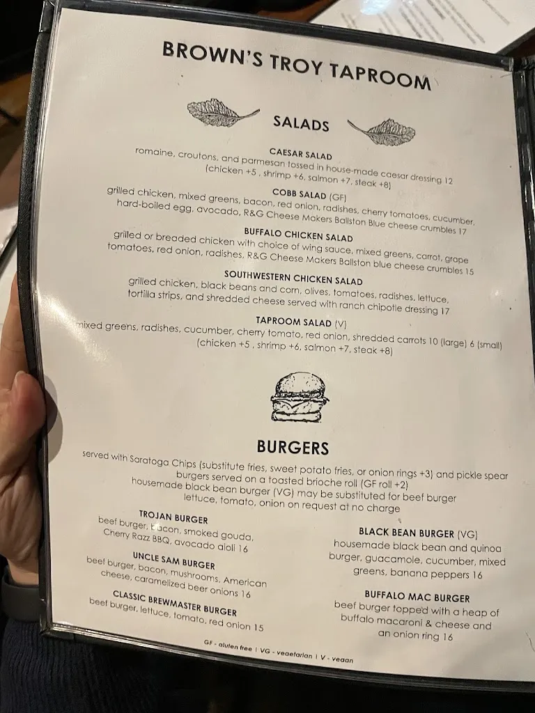 Menu_Brown's Brewing Company's Troy Taproom and Brewery_Troy, NY_image_old_3