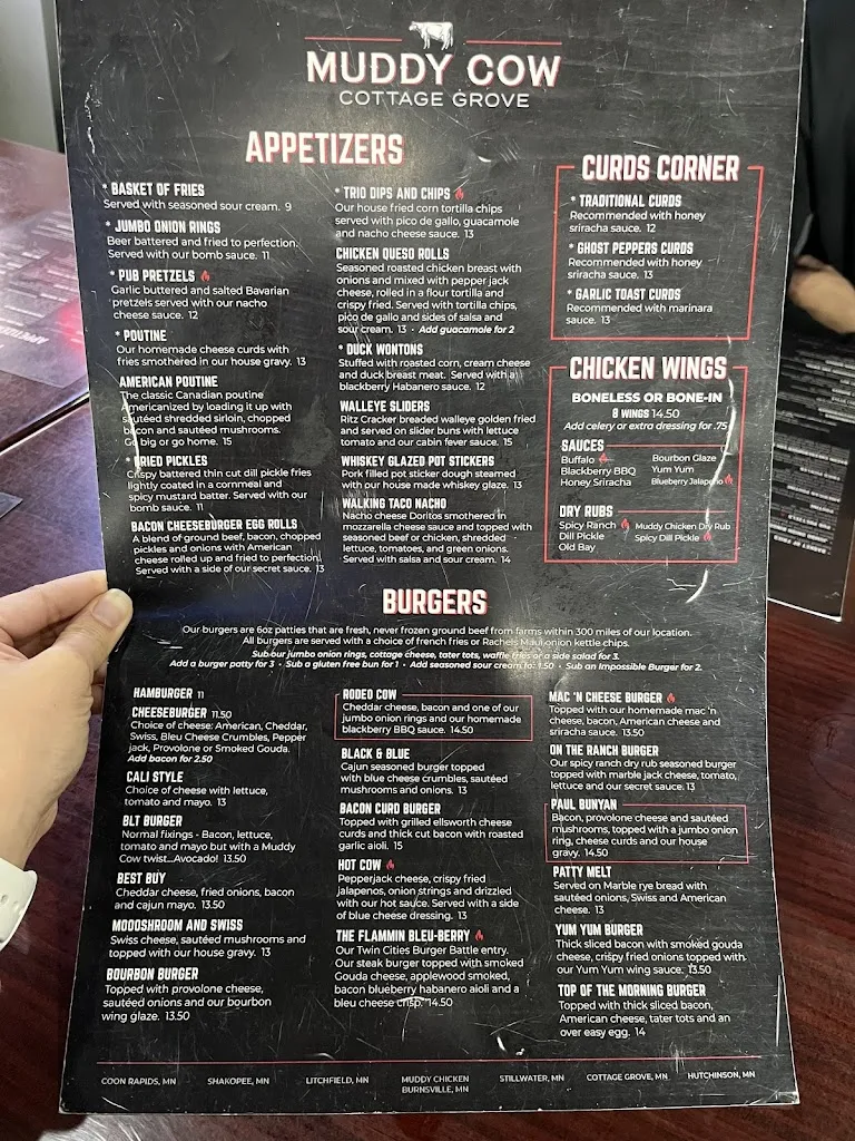 Menu_Muddy Cow - Cottage Grove_Cottage Grove, MN_image_old_1