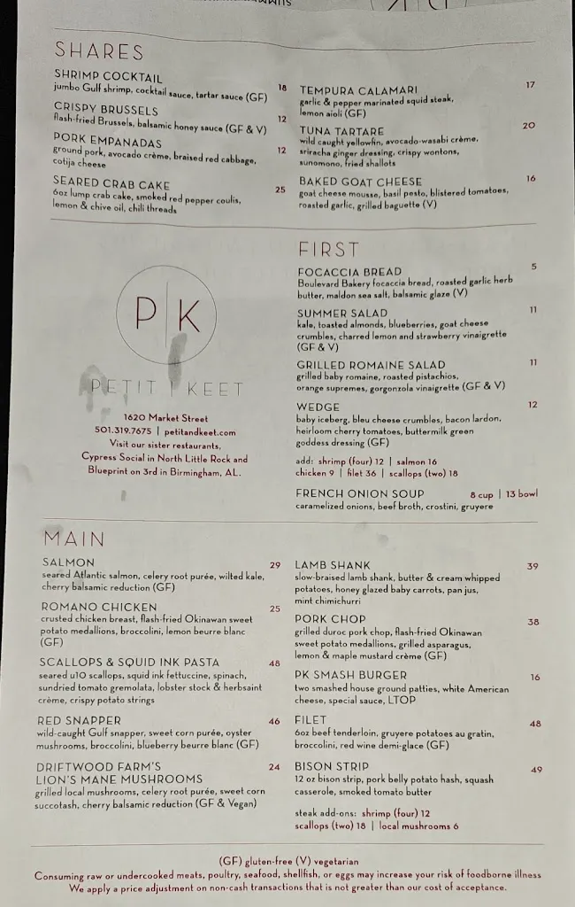 Menu_Petit & Keet_Little Rock, AR_image_old_1